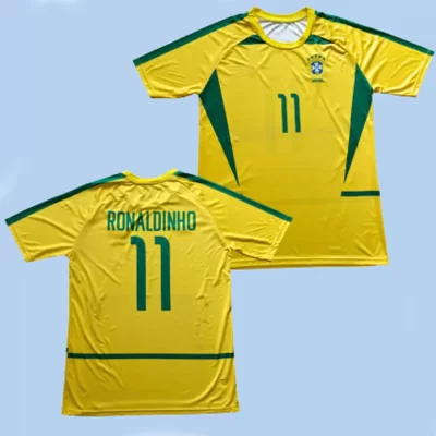 RONALDINHO BRAZIL HOME VINTAGE ΑΝΔΡΙΚΗ ΜΠΛΟΥΖΑ ΠΟΔΟΣΦΑΙΡΟΥ